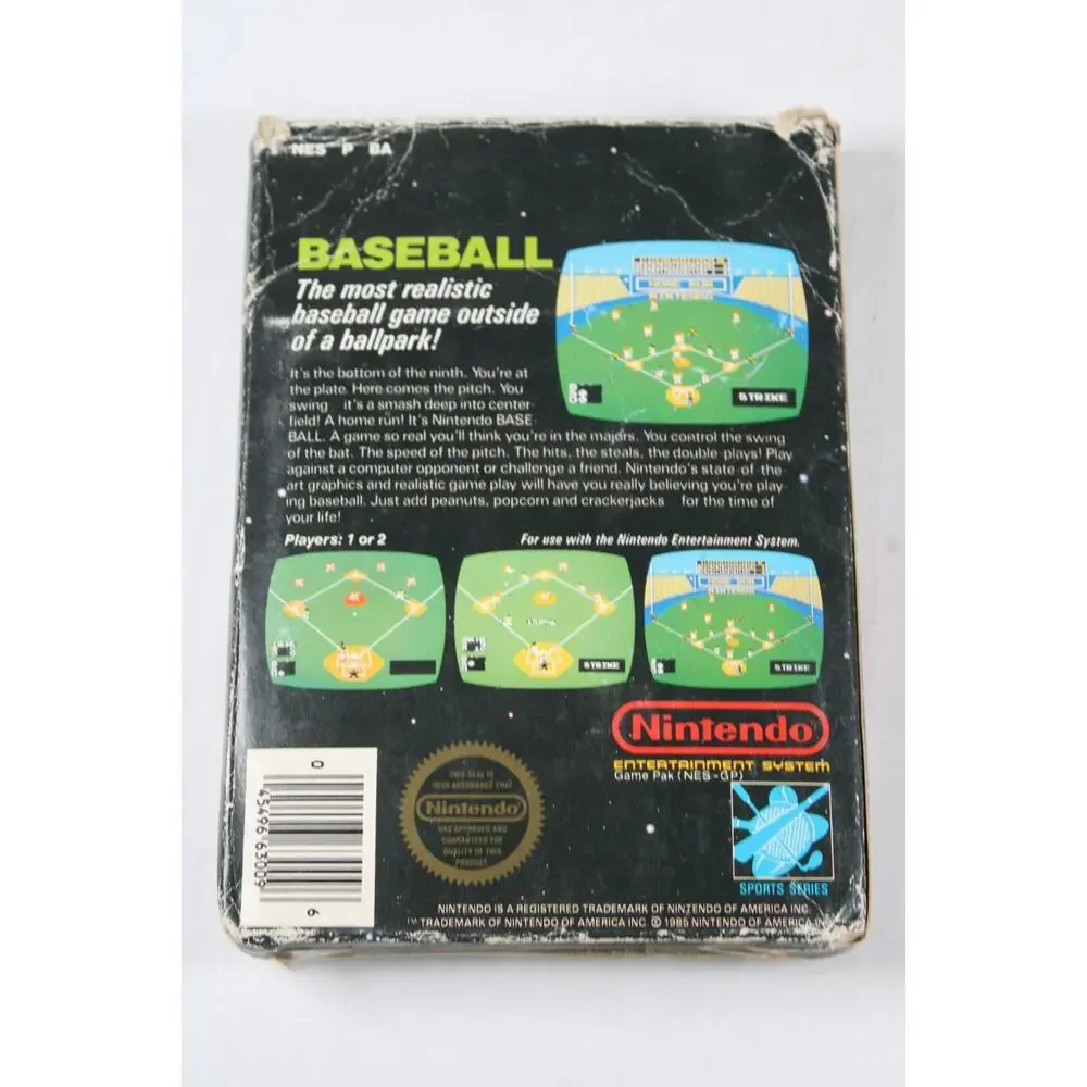 Baseball (Nintendo Entertainment System, 1985, NES) Complete W/ Manual, box